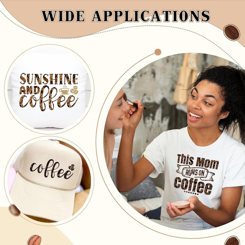 Tintnut Brown Heat Transfer Vinyl Bundle - 10 Sheets 10x12 Inch Coffee Bean Iron on Vinyl Patterned HTV DIY T-Shirt Hats Clothing for Cricut or Cameo - Image 5